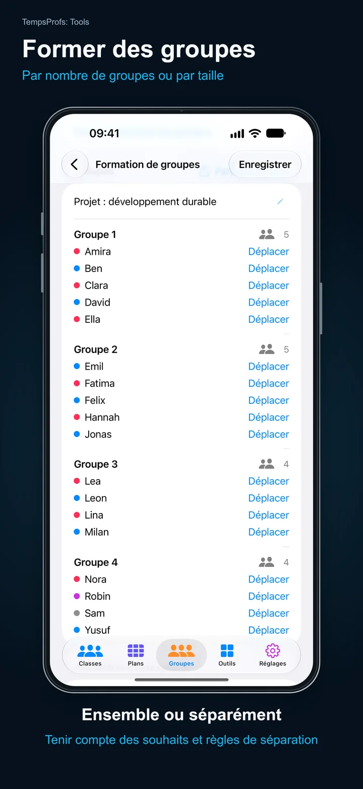 TempsProfs: Tools – Former des groupes: Par nombre de groupes ou par taille