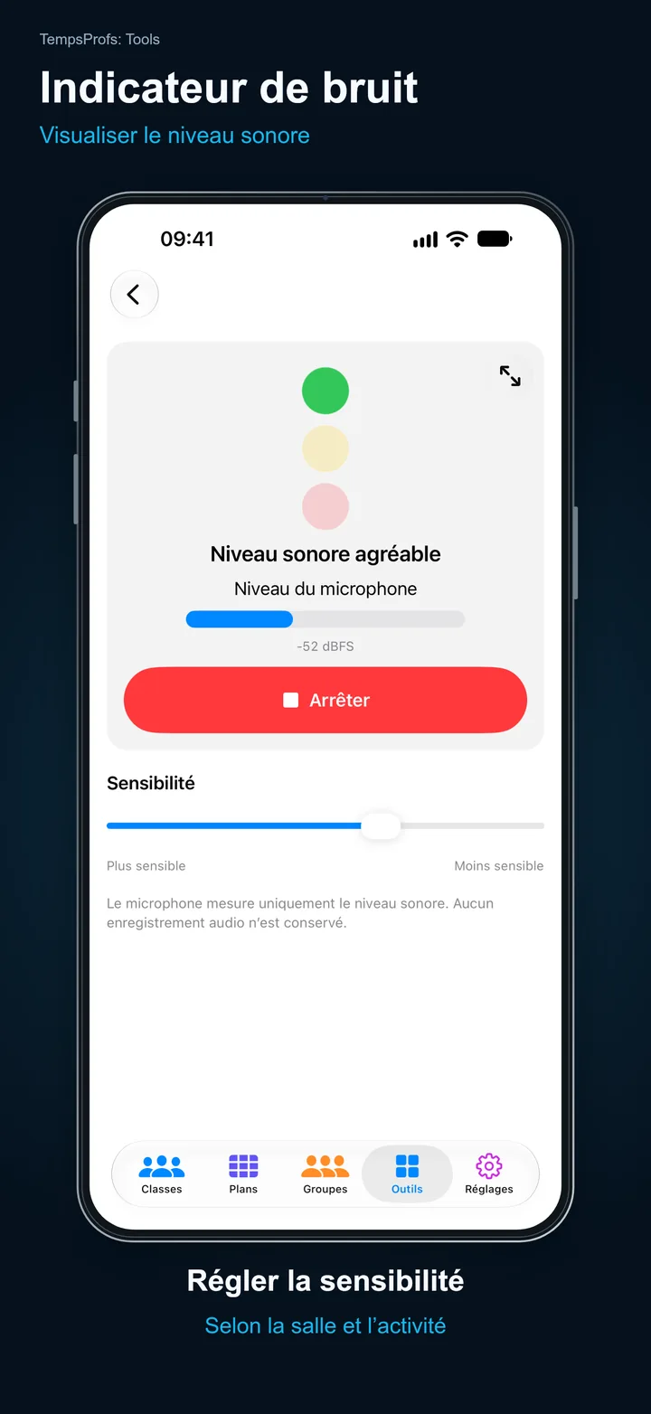 TempsProfs: Tools – Indicateur de bruit: Visualiser le niveau sonore