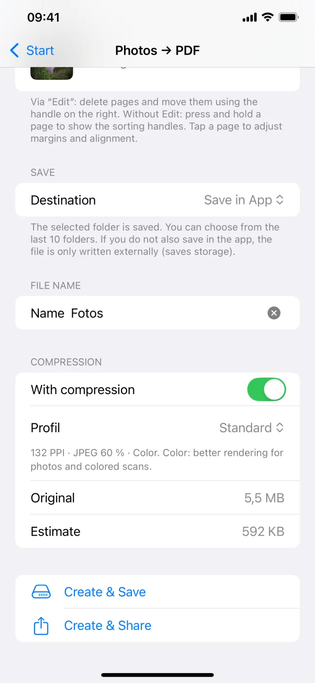 PDF - Shrink & Scan & OCR: Create PDFs from images