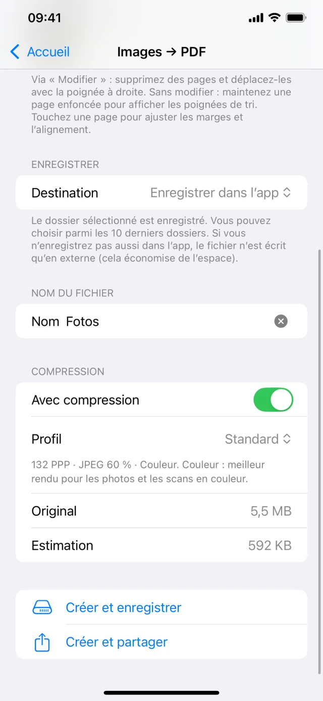 PDF - Shrink & Scan & OCR: Créer des PDF à partir d'images