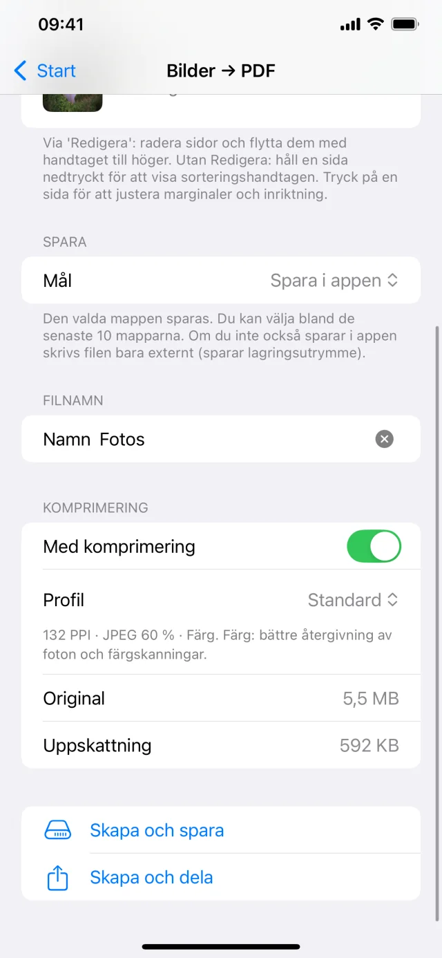 PDF - Shrink & Scan & OCR: Skapa PDF-filer från bilder