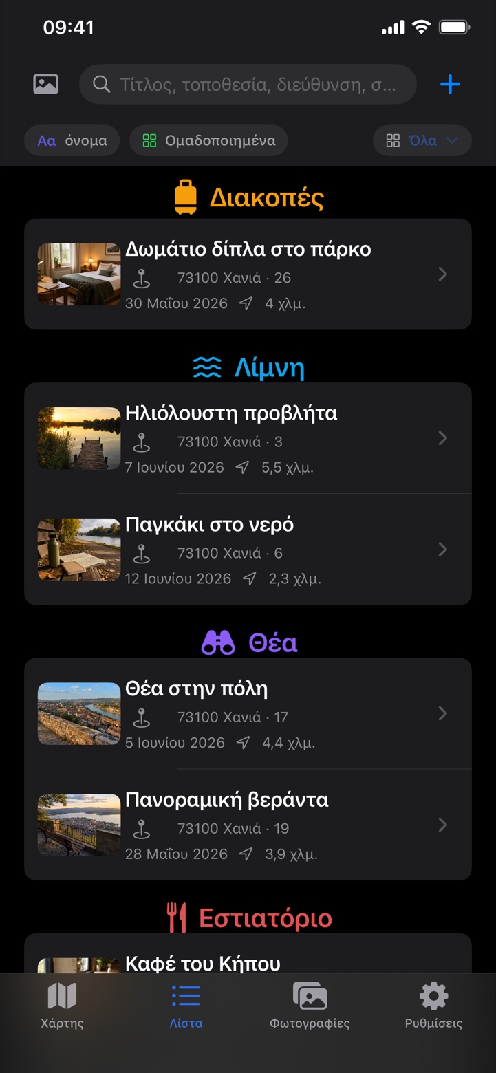 Placekeeper - Τα μέρη μου Screenshot