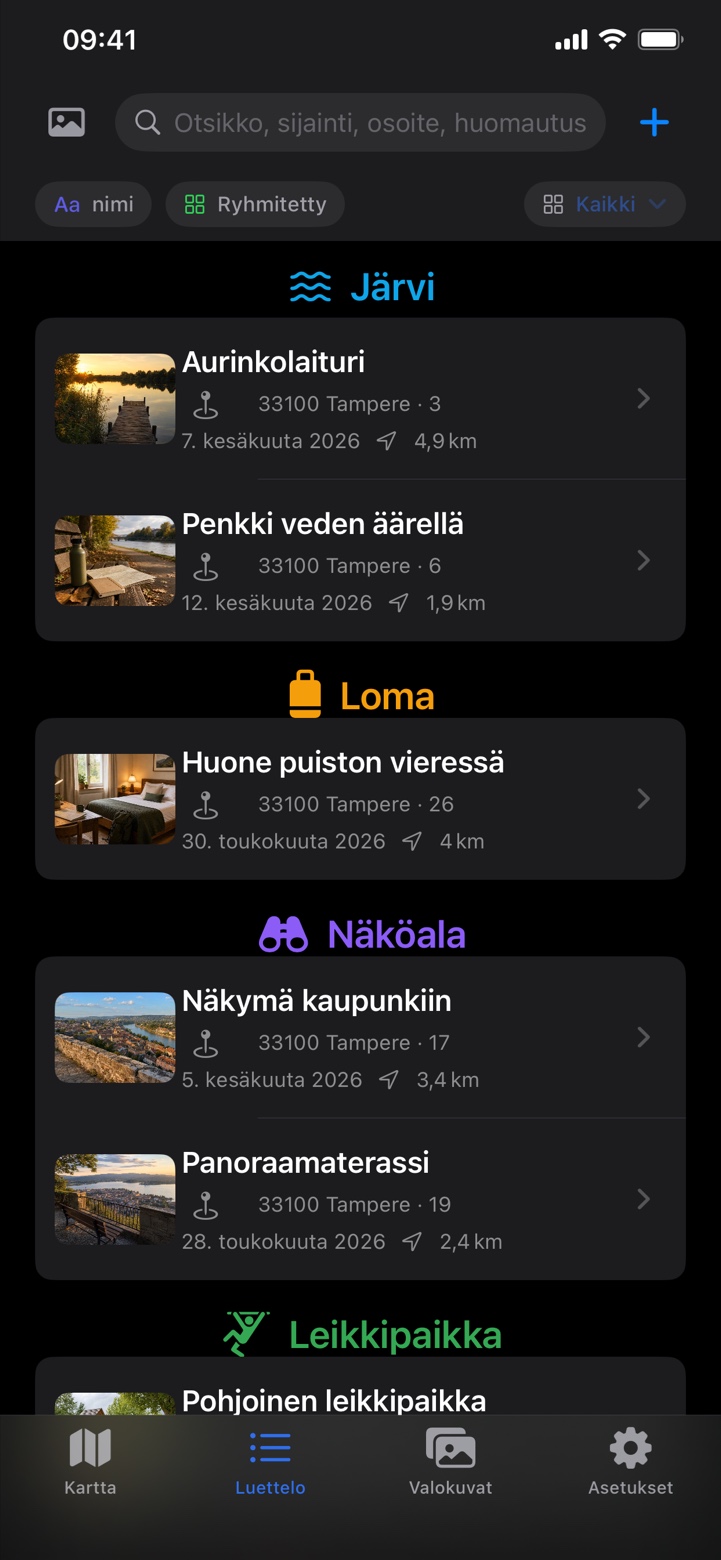 Placekeeper - Omat paikat Screenshot